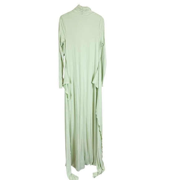 Naked Wardrobe Plunge Neck Maxi Dress Size Large Pistachio Green Long Sleeve - Picture 5 of 10
